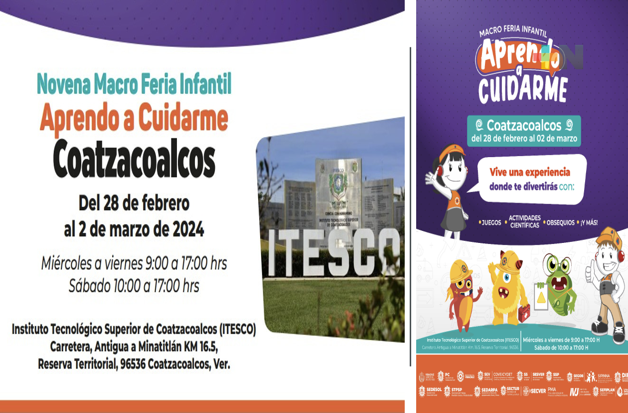 Novena Macro Feria Infantil “Aprendo a cuidarme”, este mes en Coatzacoalcos
